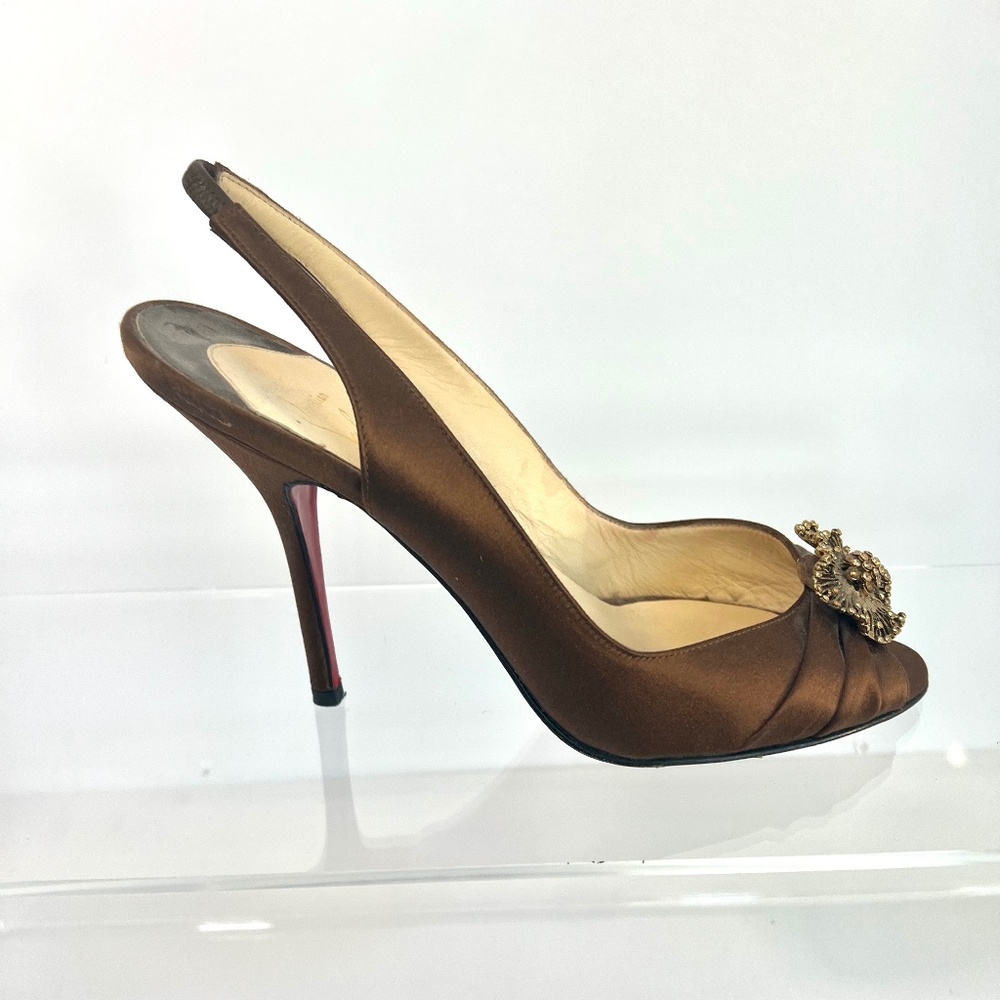 Christian Louboutin Peep-toe Jeweled Heels